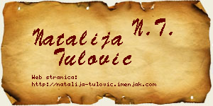 Natalija Tulović vizit kartica